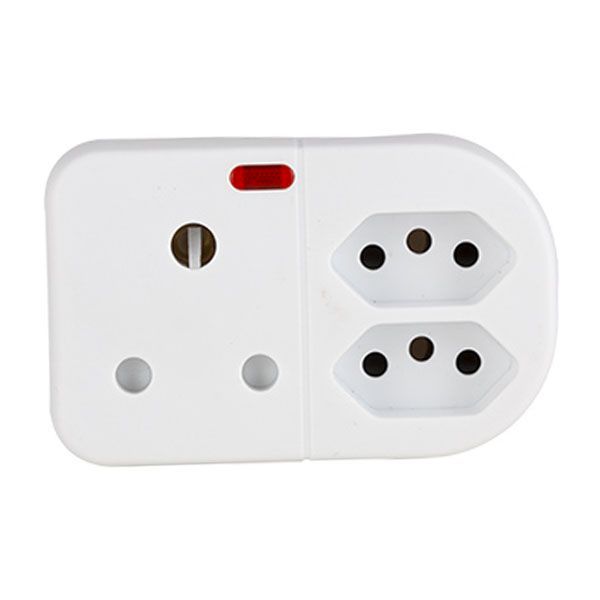 Eurolux white electrical plug cap, front view