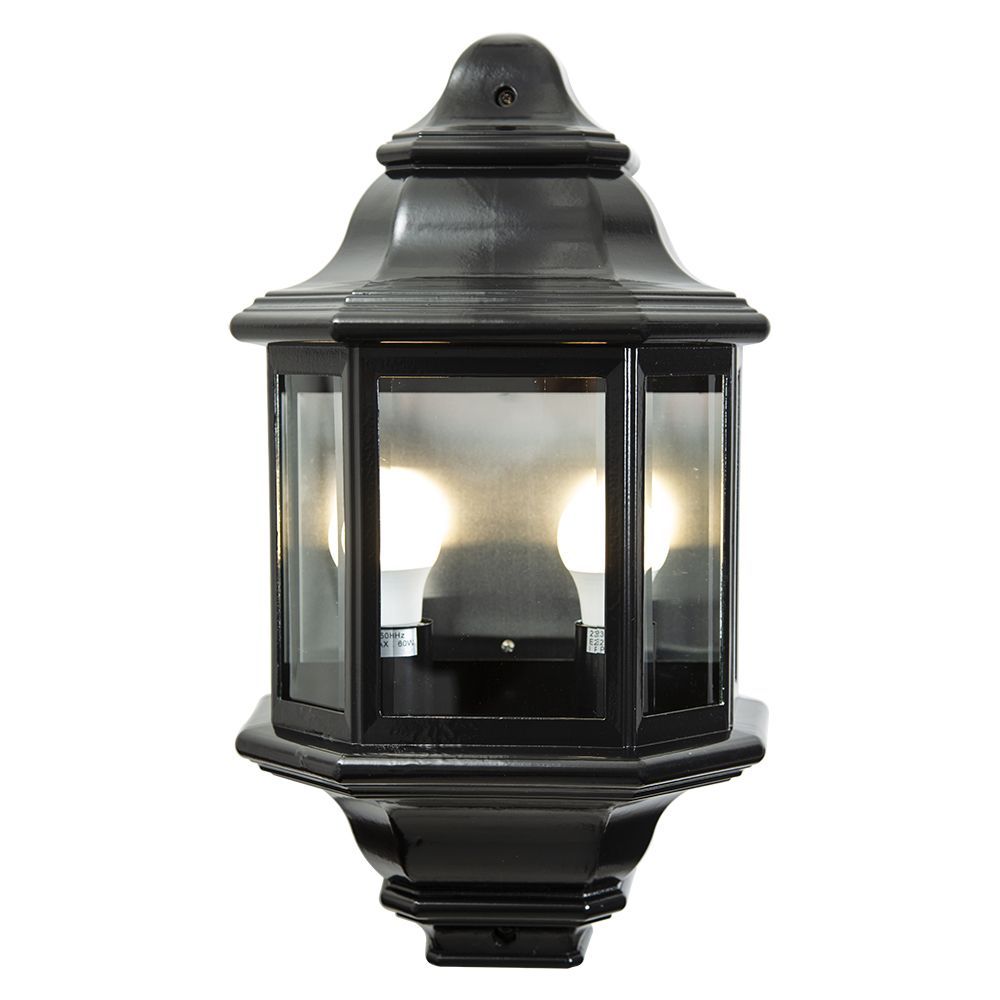 Eurolux black wall light, front view