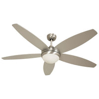 Radiant satin chrome & satin silver ceiling light, front view