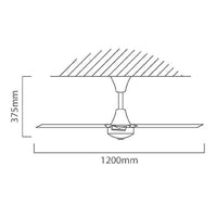 Close-up detail of the Eurolux black/dark wood ceiling fan