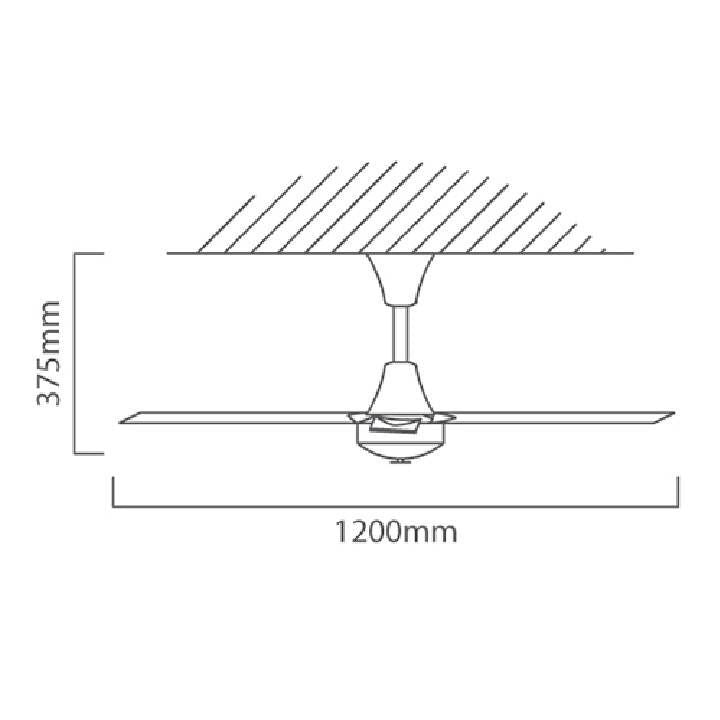 Close-up detail of the Eurolux black/dark wood ceiling fan