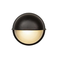 Eurolux black bulkhead light, front view
