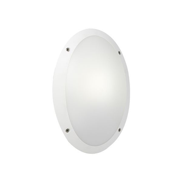 Eurolux white bulkhead light, front view