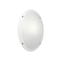 Eurolux white bulkhead light, front view