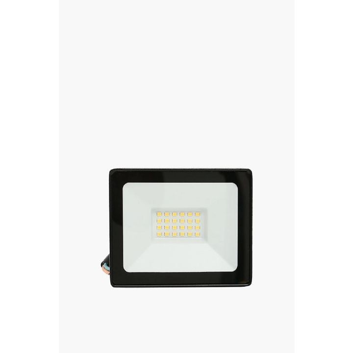 Eurolux black floodlight installed and lit