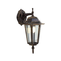 Eurolux black/gold wall light, front view