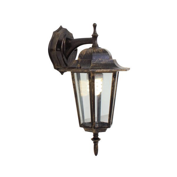 Eurolux black/gold wall light, front view