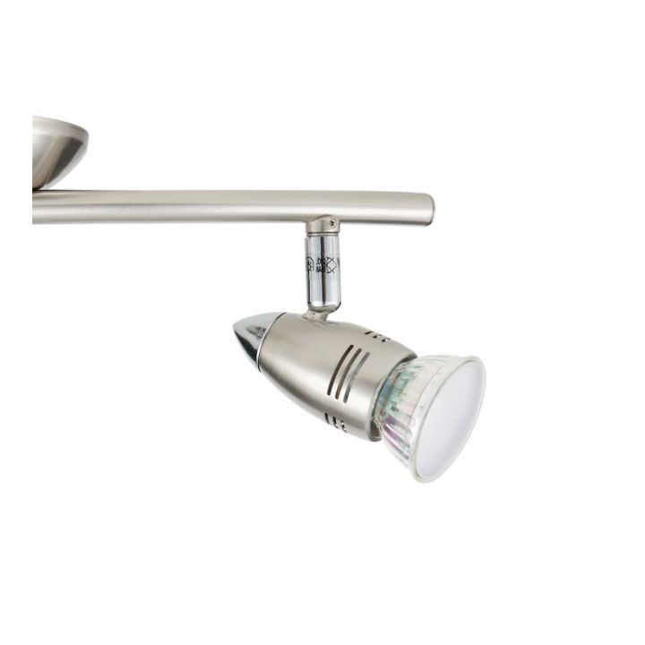 Eurolux satin chrome spotlight shown in its packaging