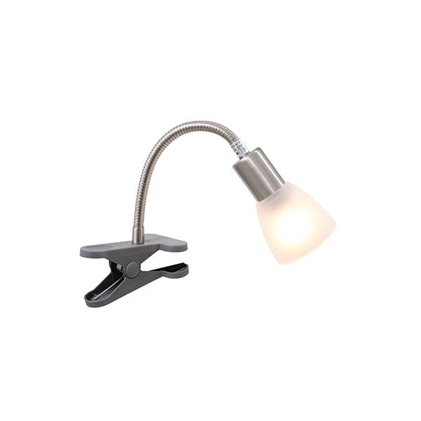 Eurolux satin chrome lamp, front view