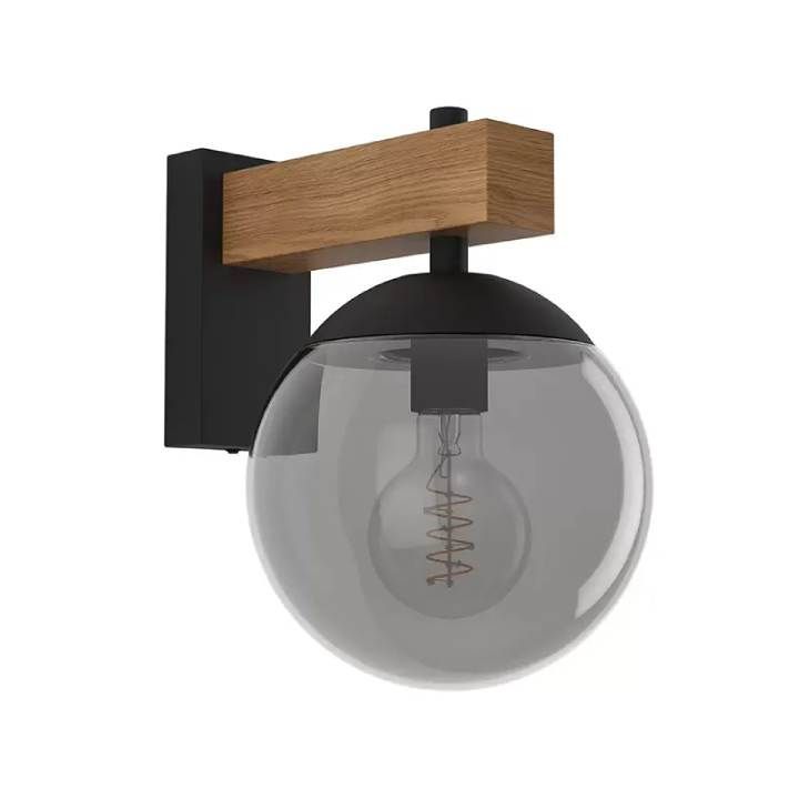 Eurolux black & brown wall light, front view