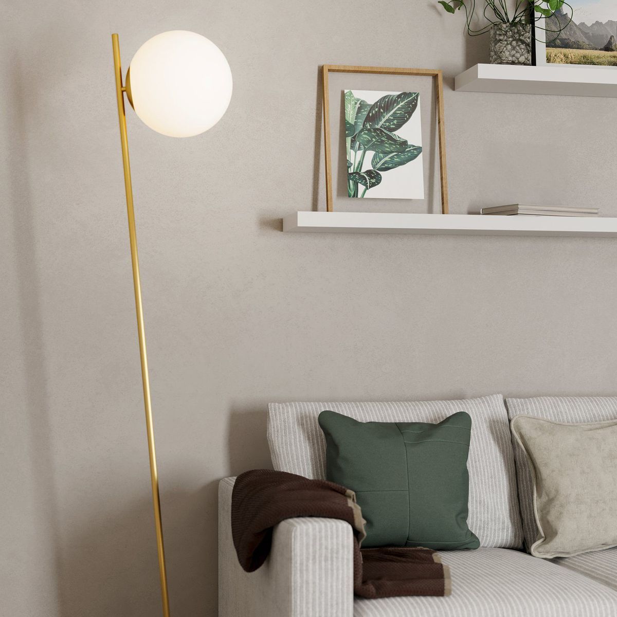 Eurolux brushed brass floor lamp dimensions diagram