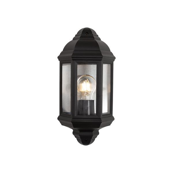 Eurolux black wall light, front view