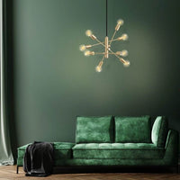 Eurolux brushed brass pendant light shown in its packaging