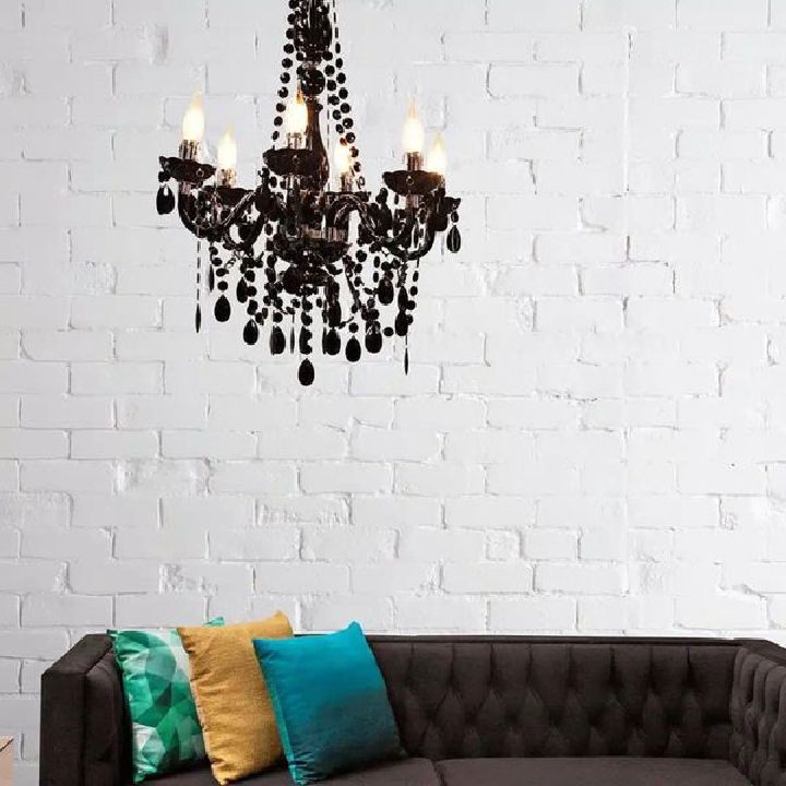 Close-up detail of the Eurolux black chandelier