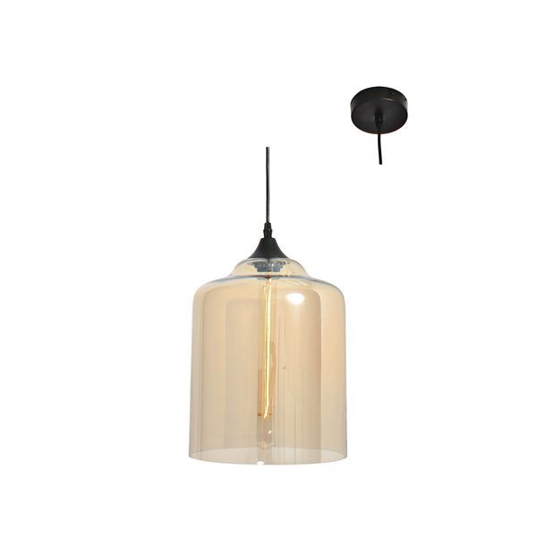 Eurolux black/champagne pendant light, front view