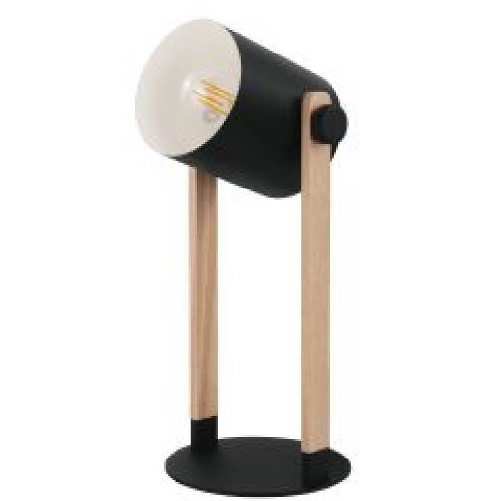 Eurolux black & brown table lamp, front view