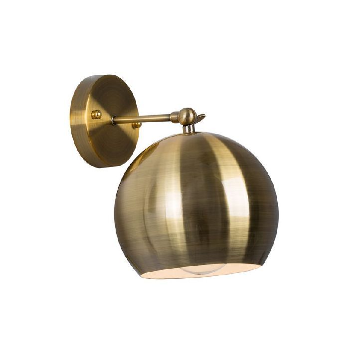 Eurolux antique brass wall light installed and lit
