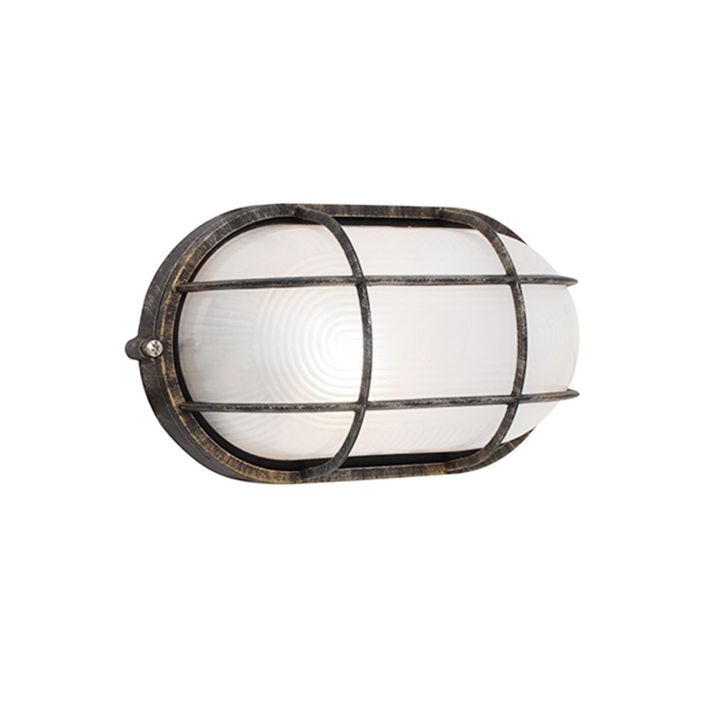 Eurolux black gold wall light, front view