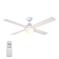 Eurolux white ceiling fan shown in its packaging