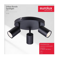 Urban black and in white downlight installed and lit