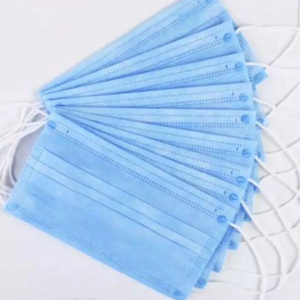 Close-up detail of the All Clear blue work safety protective gear