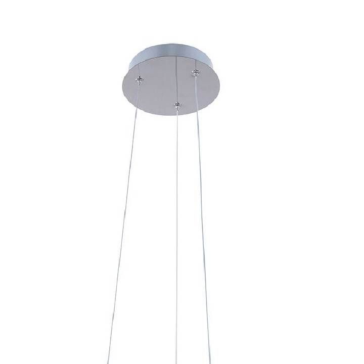 Eurolux chrome pendant light installed and lit
