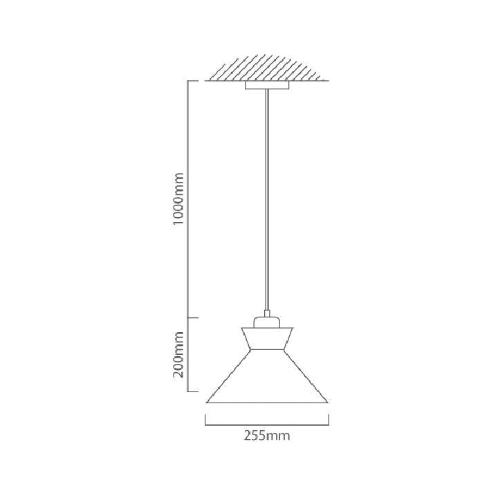 Close-up detail of the Eurolux white & brown wood pendant light