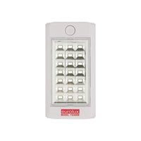Eurolux white emergency light shown in its packaging
