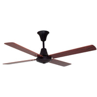Eurolux black/dark wood ceiling fan, front view