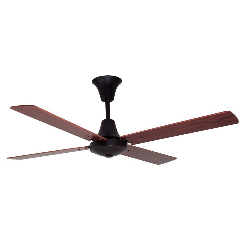 Eurolux black/dark wood ceiling fan, front view