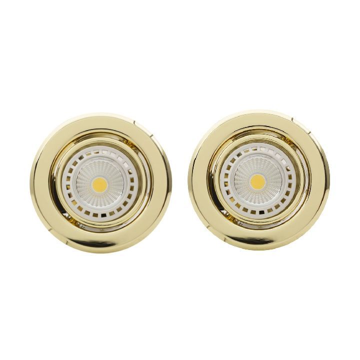 Eurolux polished brass downlight, front view