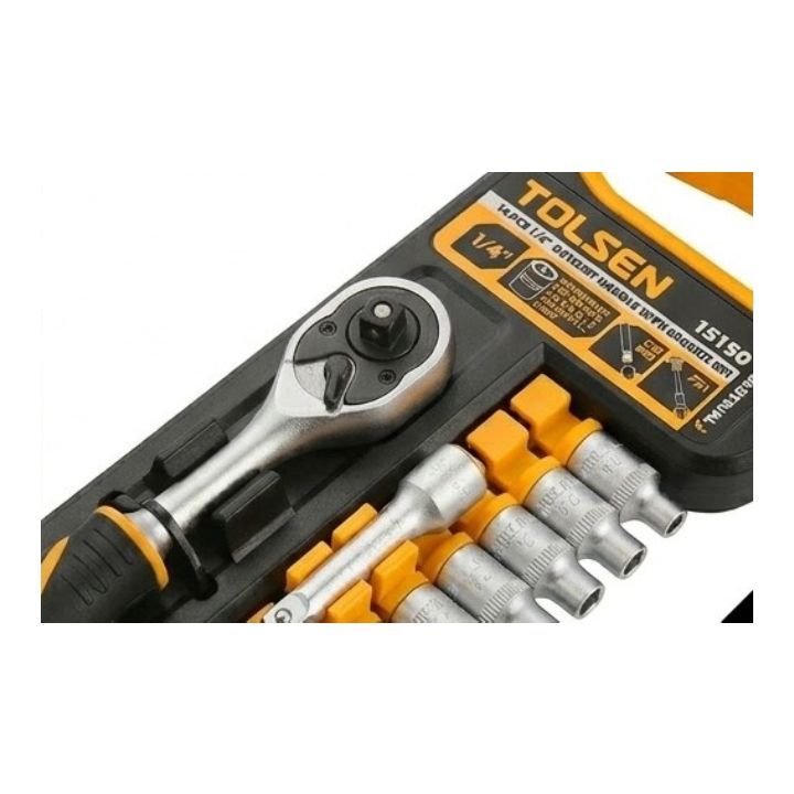 Tolsen socket set shown in its packaging