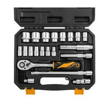 Close-up detail of the Tolsen socket set