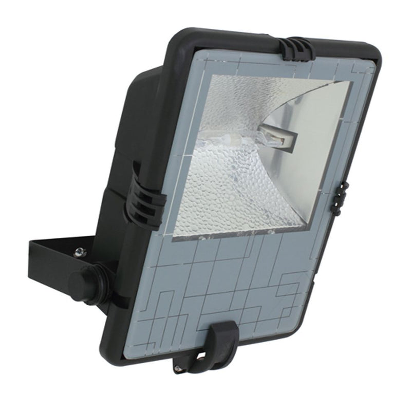 Eurolux black floodlight, front view