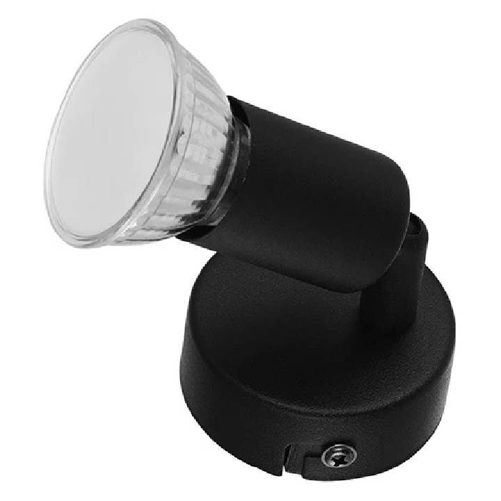 Eurolux black downlight shown in its packaging