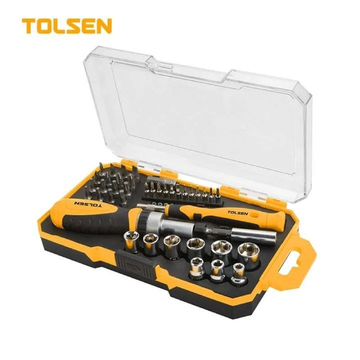 Tolsen socket set shown in its packaging