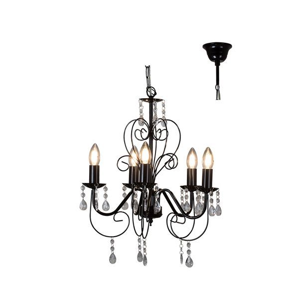 Eurolux black chandelier, front view