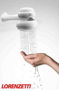 Close-up detail of the Lorenzetti white thermoplastic plumbing
