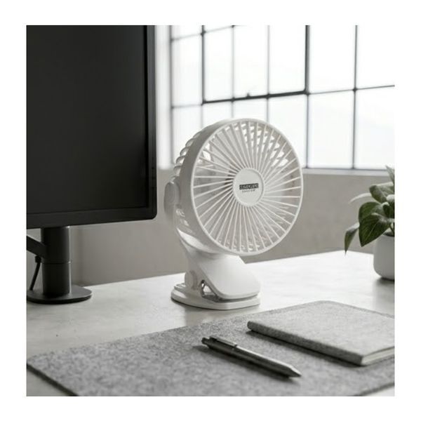 Close-up detail of the Eurolux white fan