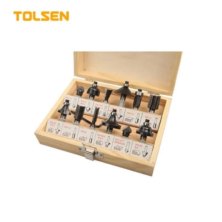 Tolsen drill bit set shown in its packaging