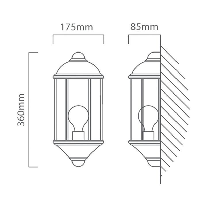 Close-up detail of the Eurolux wall light