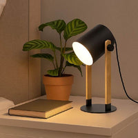Close-up detail of the Eurolux black & brown table lamp