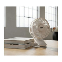 Eurolux white fan installed and lit