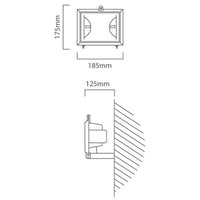 Eurolux black floodlight dimensions diagram