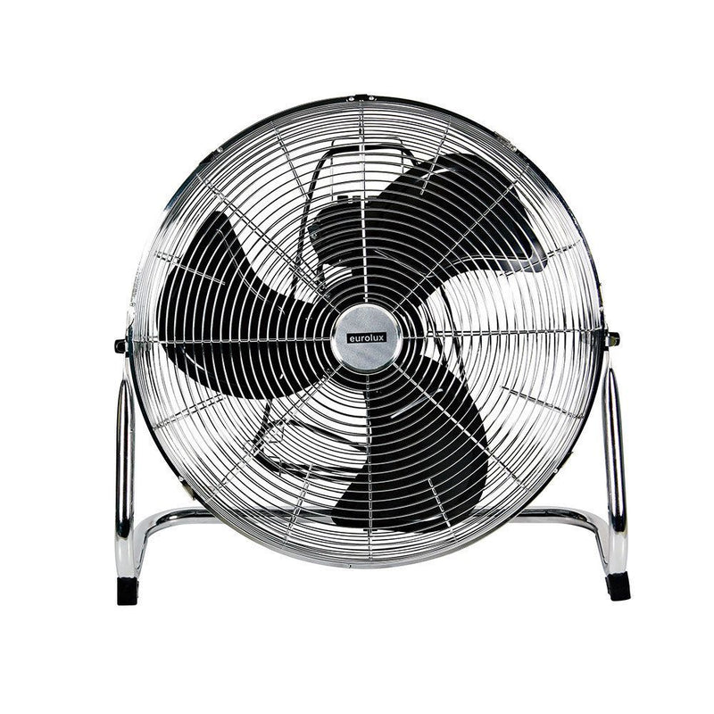 Eurolux chrome ceiling fan, front view