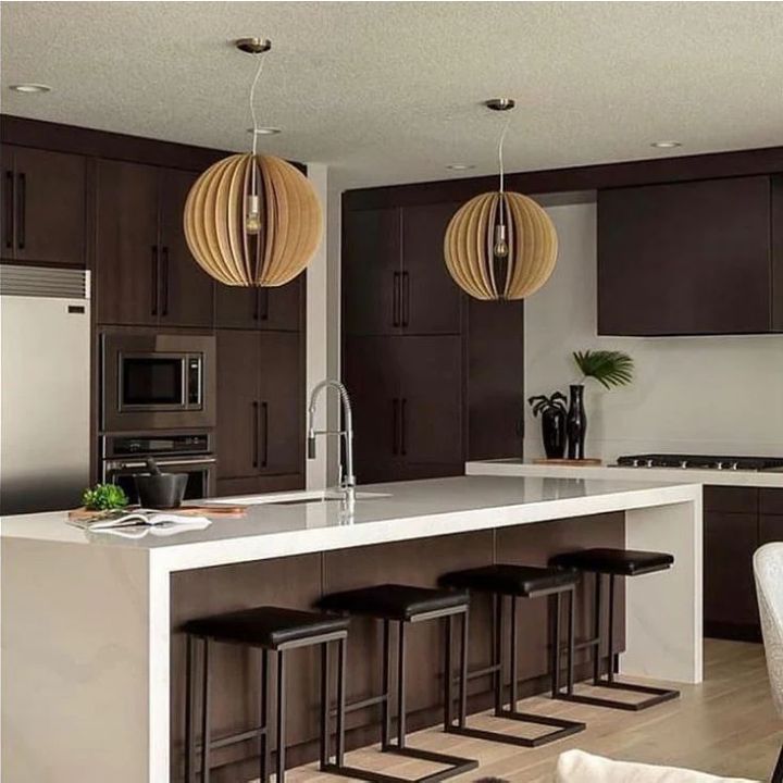 Eurolux pendant light installed and lit