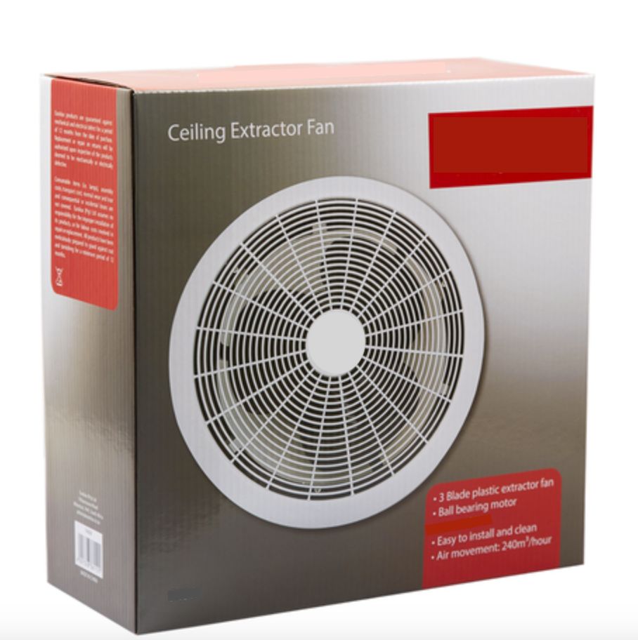 Eurolux extractor fan installed and lit