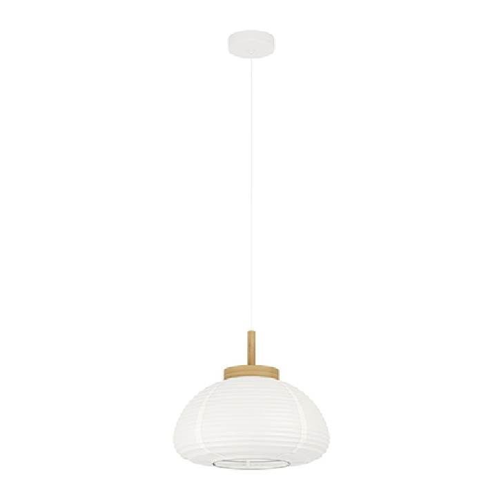 Eurolux white & brown pendant light, front view