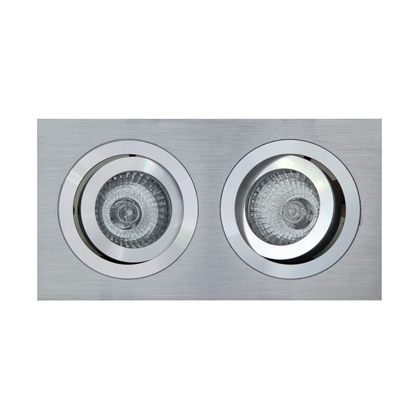 Eurolux brushed aluminium downlight, front view