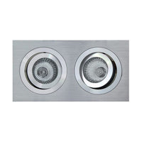 Eurolux brushed aluminium downlight, front view